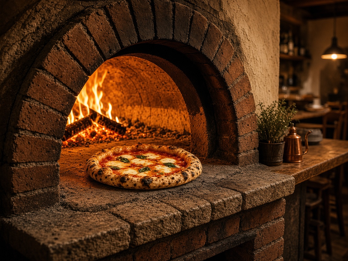 Four à pizza avec braises chaudes