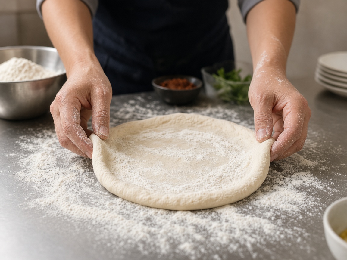 Préparation de la pâte à pizza